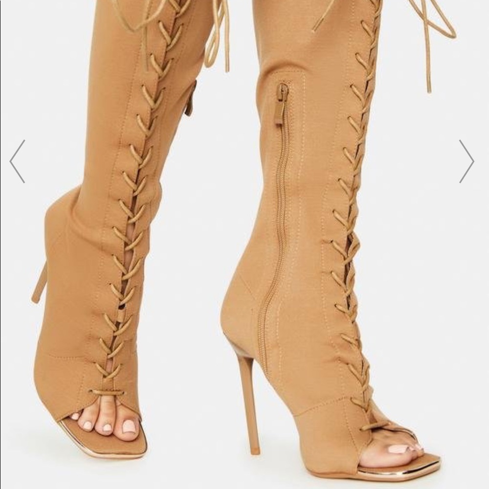 Camel Forever Bond Lace Up Boots
